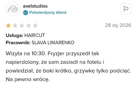 Pijany fryzjer na wizycie