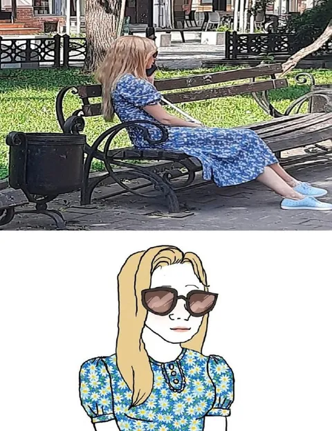 Девушка на скамейке