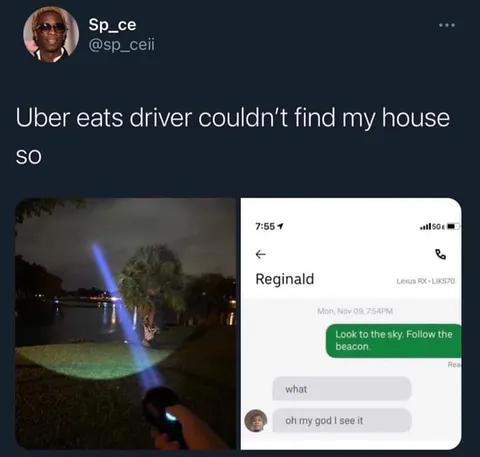 Uber Driver Follows the Beacon