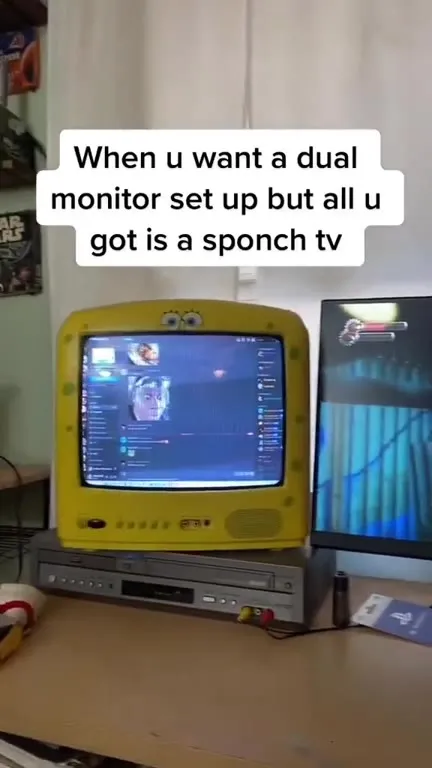 Dual Monitor Sponge TV Setup