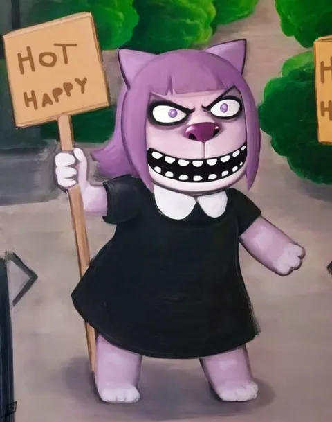 Evil Happy Protest Cat