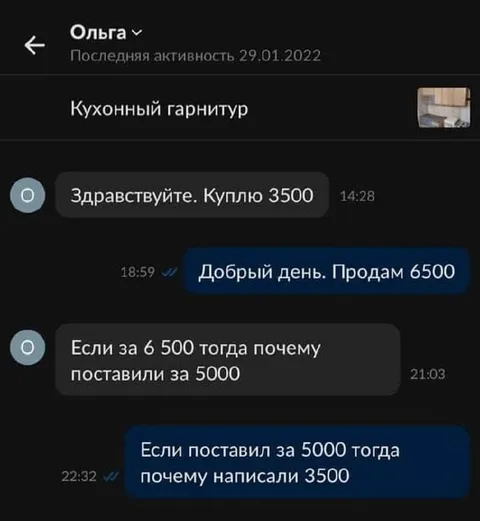 Торг на кухонный гарнитур