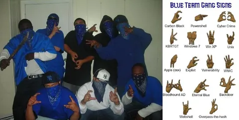 Blue Team Gang Signs