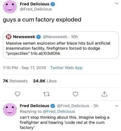 Cum Factory Explosion Tweet