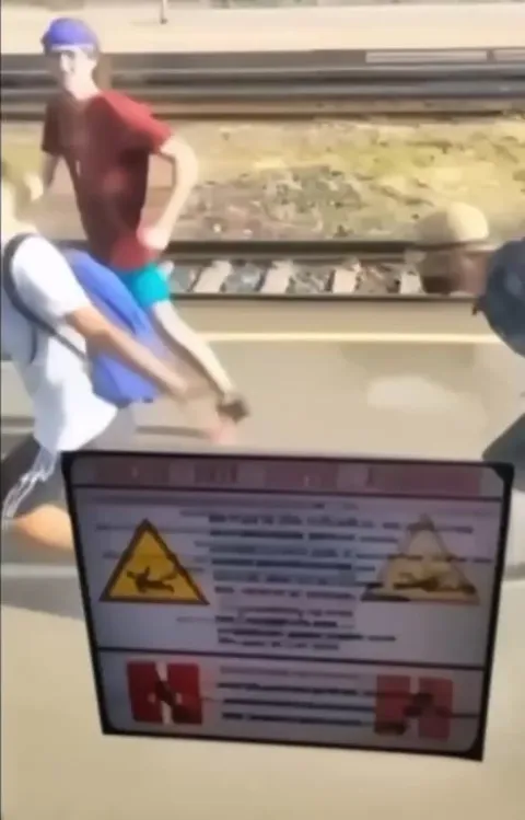 Бегуны вдоль железной дороги