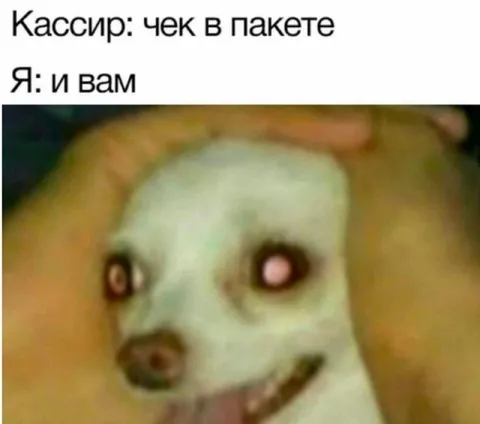 Чек в пакете