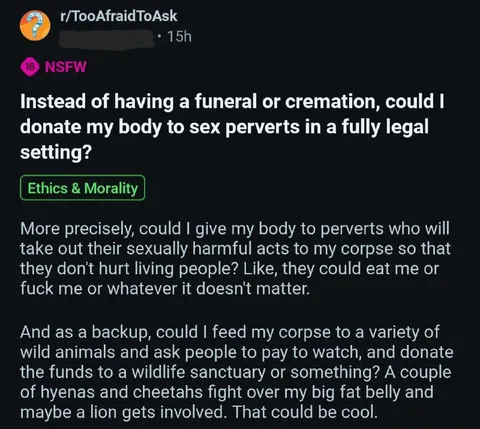 Donate My Body to Perverts