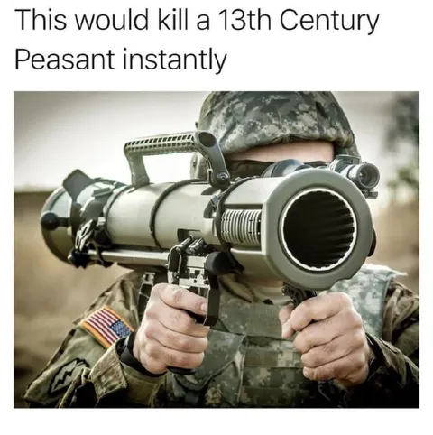 Medieval Peasant Versus Modern Weapon