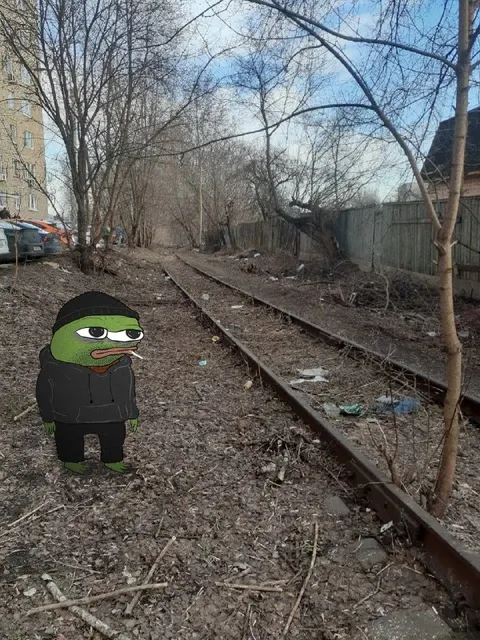 Пепе на заброшенных рельсах