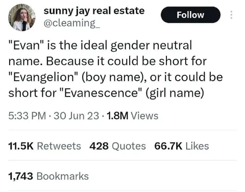 Evan Is the Ideal Gender-Neutral Name