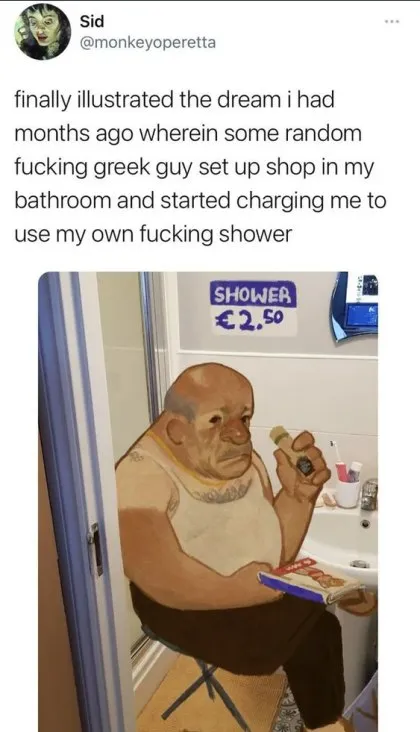 Greek Guy Charges for Shower