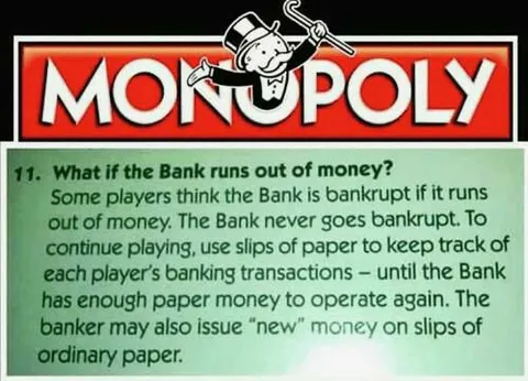 Monopoly Bank Runs Out of Money