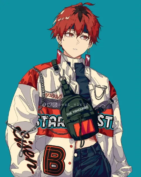 Red-Haired Anime Streetwear Boy
