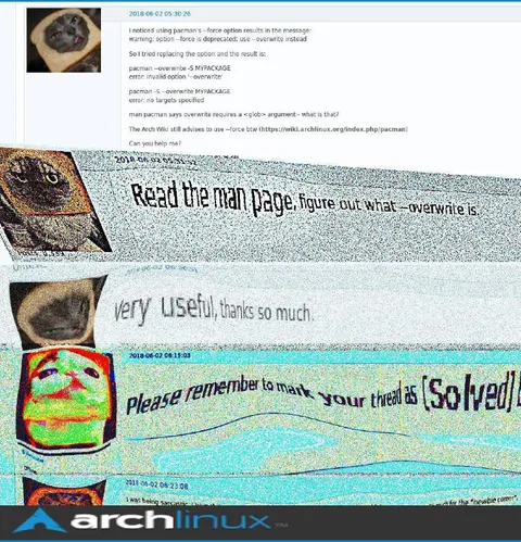 Arch Linux Man Page Advice