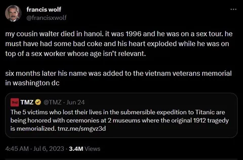 Walter Vietnam Veterans Memorial Joke