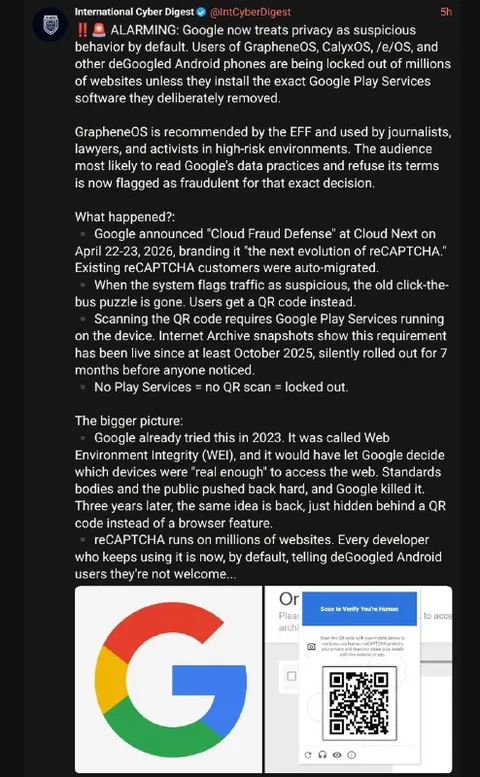 Google Locks Out Android Users