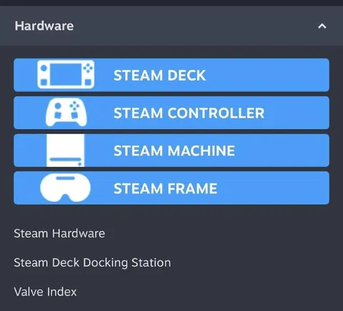 Steam Frame Hardware List