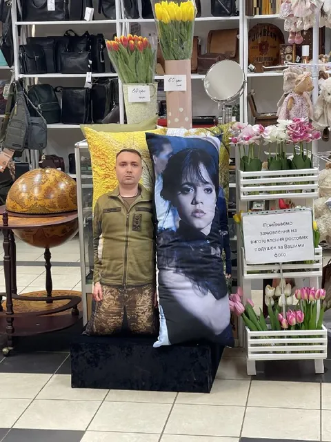 Подушка с Уэнсдей и солдатом