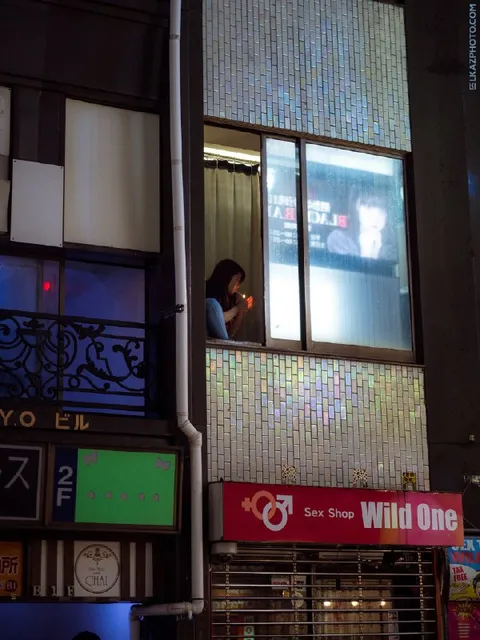 Woman Above the Sex Shop