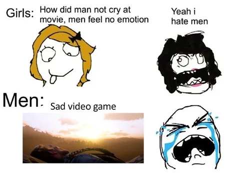 Men Crying Over Sad Video Games