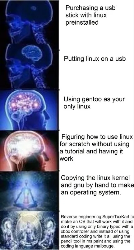 Linux Installation Expanding Brain