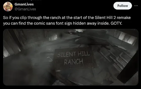 Silent Hill Ranch Comic Sans Sign