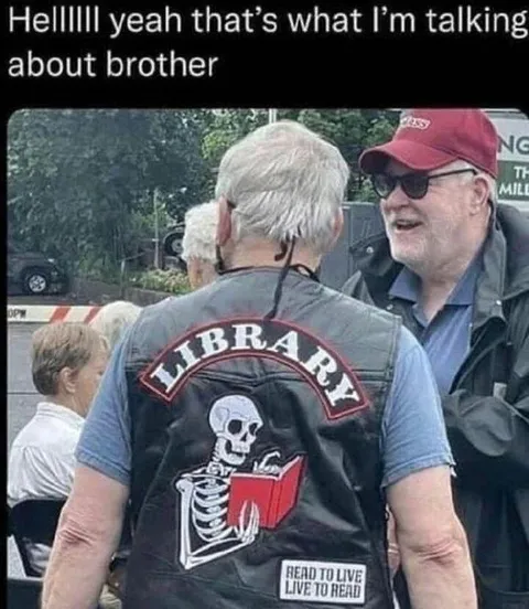 Library Biker Reads to Live