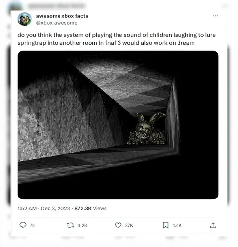 Springtrap Lured by Children Laughing