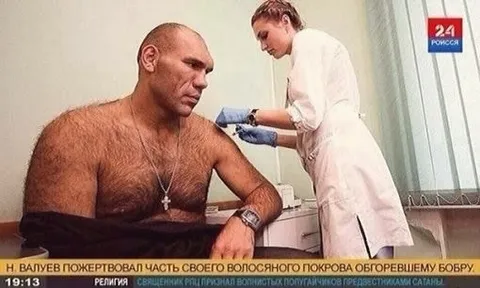 Валуев пожертвовал волосы бобру