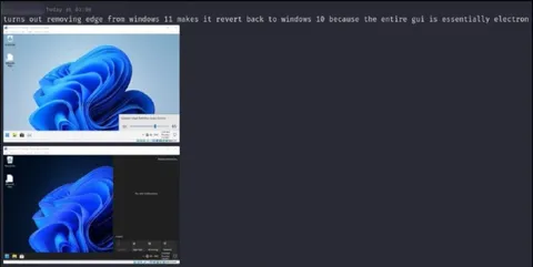 Removing Edge Reverts Windows 11