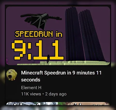Minecraft Speedrun in 9:11
