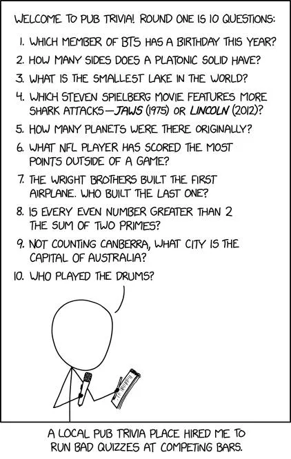 Bad Pub Trivia Quiz