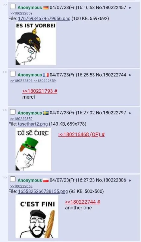 Es ist vorbei, merci, c’est fini