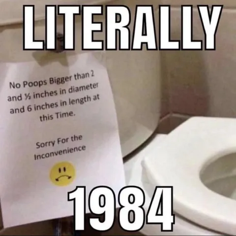 Literally 1984 Bathroom Rule