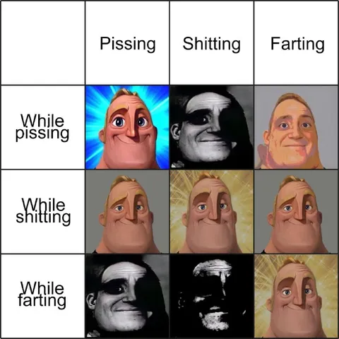 Mr. Incredible Pissing Shitting Farting Matrix