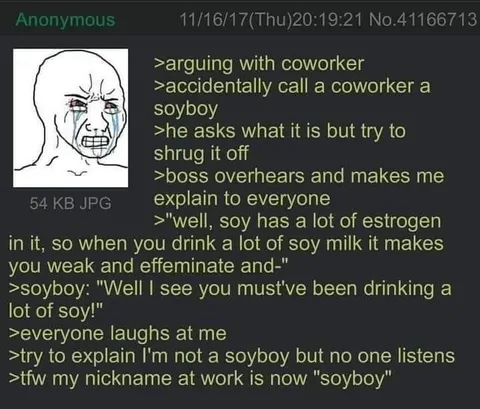 Accidentally Called Coworker Soyboy