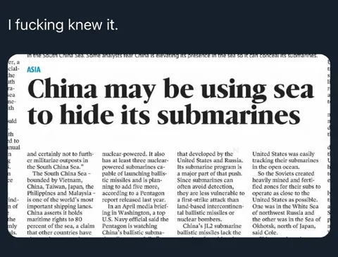 China Hides Submarines at Sea
