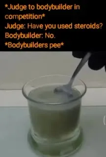 Bodybuilder's Suspicious Pee