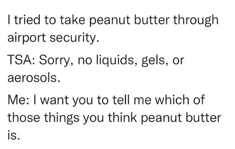 Peanut Butter Airport Security