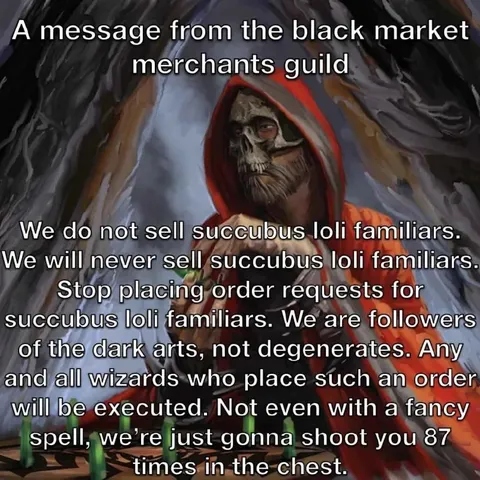 Black Market Merchants Refuse the Order