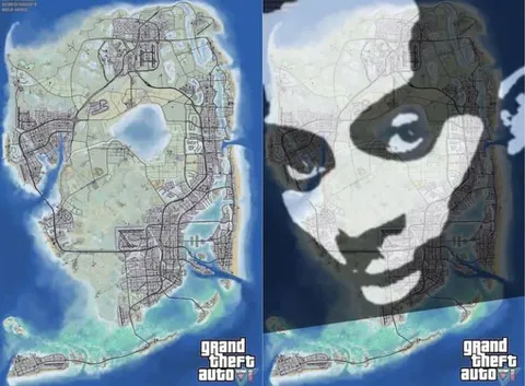 Карта GTA с лицом