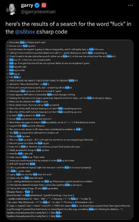 Every C# Comment Says Fuck
