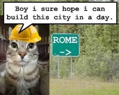 Cat Hopes to Build Rome