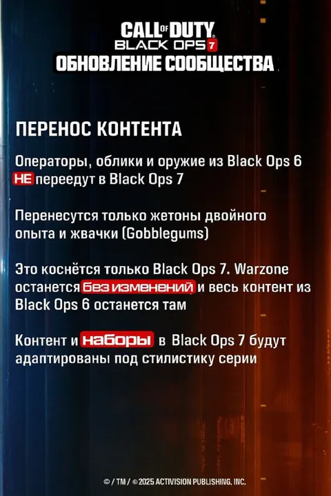 Обновление сообщества Black Ops 7
