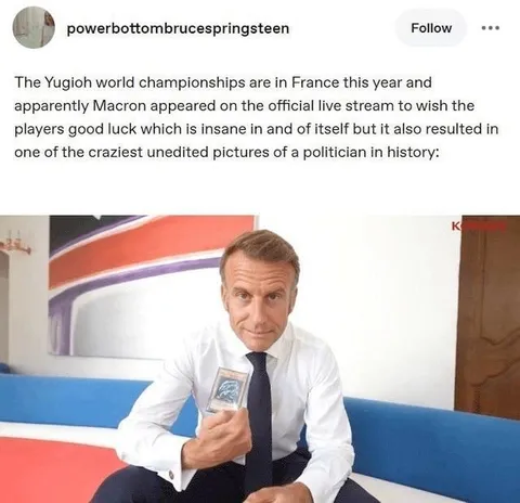 Macron Yu-Gi-Oh Livestream Photo