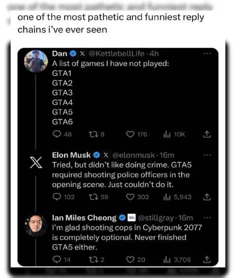 Pathetic GTA Reply Chain