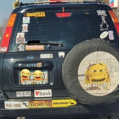 Car Covered in Fart Jokes
