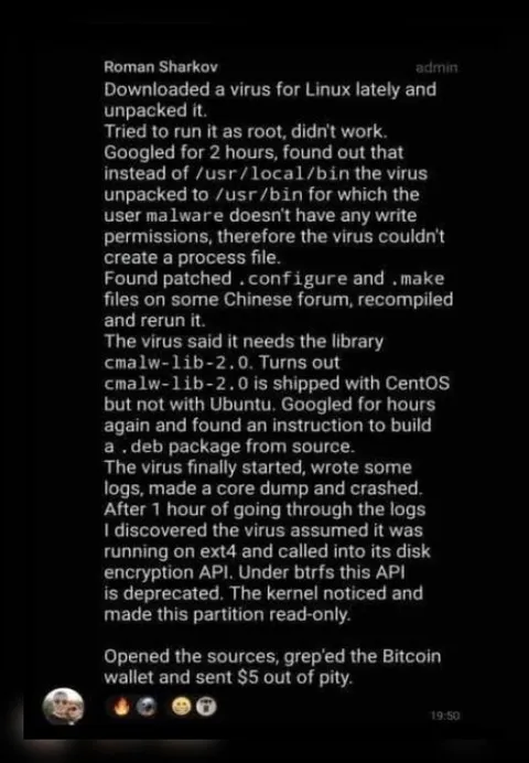 Linux Virus Troubleshooting Saga