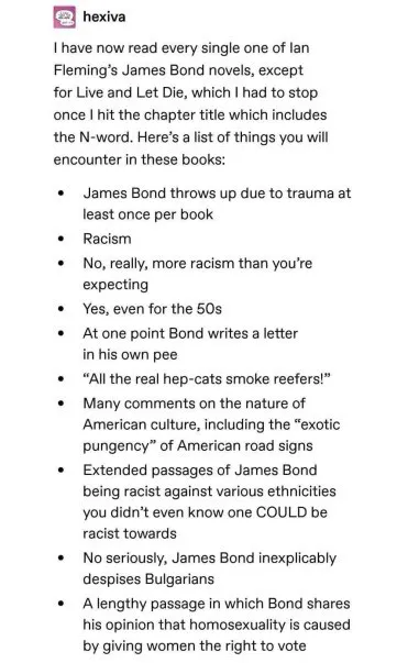 James Bond Books Are Extremely Racist