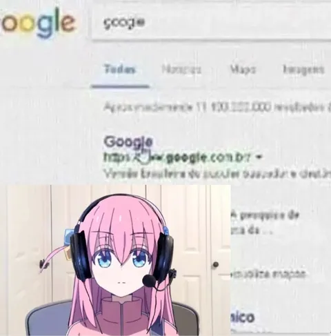 Аниме-девушка ищет в Google